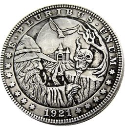 HB34 Hobo Morgan Dollar skull zombie skeleton Copy Coins Brass Craft Ornaments home decoration accessories253b