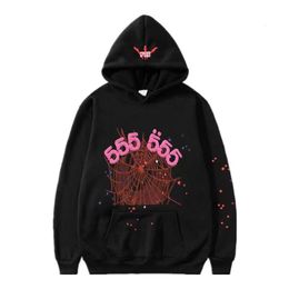 Hoodies Designer Mens Pullover Red Hoodie Young Thug 555555 Angel Hoodies Men Womens Embroidered Web Sweatshirt Joggers Size S/m/l/xl/xxl