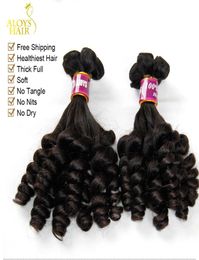 3pcs Lot Unprocessed Raw Virgin Indian Aunty Funmi Human Hair Weave Nigerian Style Bouncy Spring Romance Curls Thick Soft Hair Ext4501792