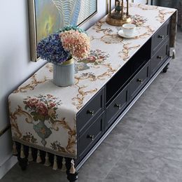 Proud Rose European TV Cabinet Cover Cloth Tassel Tablecloth Table Runner Household TV Ark Dustproof Cover Dresser 201120206h