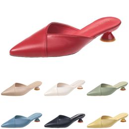 slippers women sandals high heels fashion shoes GAI triple white black red yellow green color32