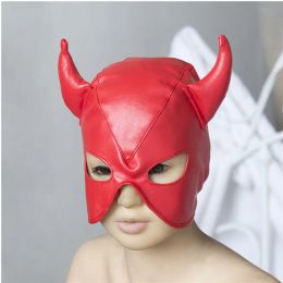 BDSM PU Leather OX Bull Horn Hat Mask Men's and Women's Adult Articles