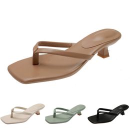 High Fashion Sandals Women Slippers Heels Shoes Flip Flops Summer Flat Sneakers Triple White Black Green Brown Color4 49