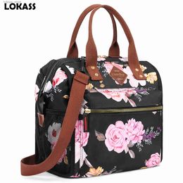 Bento Boxes LOKASS Lunch Bag Women Insulated Lunch Box Water-resistant Lunch Tote Thermal Lunch Cooler Soft Liner Lunch Bags for Girls Lady L240311