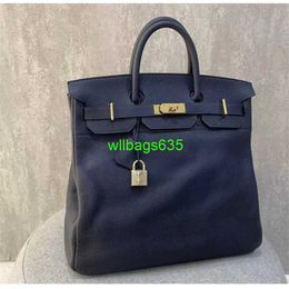 Handmade Bags Genuine Leather Handbags Bk50 Totes Bags Black Collection Bag 50cm Full Hand Stitched Leather Bag have logo HBOGSJ