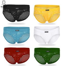 Underpants Mens Sexy Underwear Briefs Shorts Polyester Sheer Brief Gay Penis Pouch WJ Mesh See Through Bikini8535177