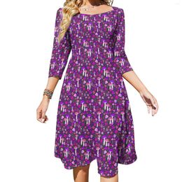 Casual Dresses Cute Mushrooms Dress Summer Sexy Purple And Aesthetic Oversize Birthday Gift