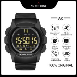 Watches NORTH EDGE AK Men Smart Watch Standby Time Smartwatch stopwatch Pedometer Distance Calories Military Clock Waterproof 100m Alarm