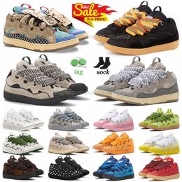 News Luxury Lavines Designer Shoes fashion Leather Curb Sneakers Pairs Men Women Lace-up Extraordinary Trainers Calfskin Rubber Nappa Classic Leopard Prints Shoe