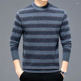 Men's Sweaters Wool Men 2024 Winter Autumn Long Sleeve Male Pure Cashmere Striped Knitted Jumpers