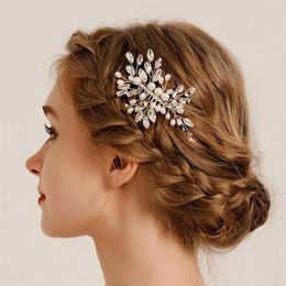 Headpieces Est Crystal Teardrop Pearl Hair Comb Luxury Ladies Jewelry Wedding Bridal Bridesmaid