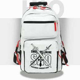 Lambent Light backpack Sword Art Online daypack SAO Elucidaor school bag Cartoon Print rucksack Casual schoolbag White Black day pack