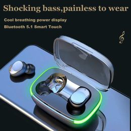 Cell Phone Earphones Y60 Fone Bluetooth 5.1 TWS Wireless with LED Display Stereo Touch Control Noise ReductionH240311