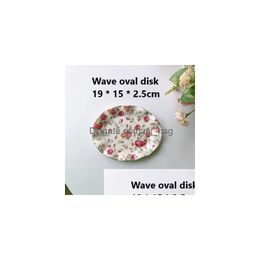 Dishes Plates French Retro Flowers Ceramic Coffee Cup And Plate A Set Of Salad Bowl Tableware Court Style Drop Delivery Home Garden Ki Dhiac