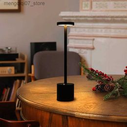 Lamps Shades LED Rechargeable USB desk Lamp cordless Touch Dimming Table Lamps For Bar KTV hotel Living Room Reading Bedside lamp Cordless L240311