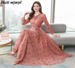 4XL Plus Size Floral Chiffon Boho Dress Spring Autumn Vintage Women Maxi Dresses White Casual Party Bodycon Long Vestidos 2104028671735