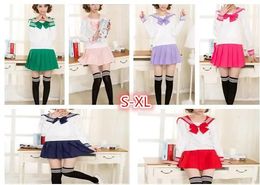 sailor suit students school uniform for teens preppy style cos JK fashion Japanese Seifuku bow skirt shirt 240226