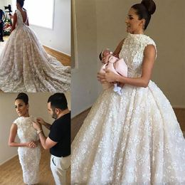 Amazing Full Lace Appliques Sheath Wedding Dresses With Detachable Long Train Open Back Sleeveless Bridal Gowns Saudi Arabia Wedding Vestido