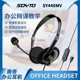 Cell Phone Earphones Student online course USB computer earphones business operator specific with wired head mounted remote controlH240312