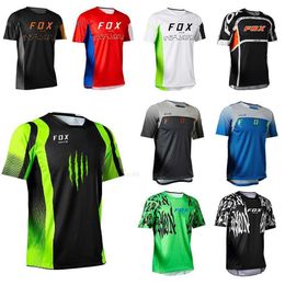 Mens BAT FOX Shirts Short Sleeve Downhill Jersey Quick Dry Breathable Motocross Racing Mountain Bike Jersey Enduro MTB T-Shirt