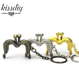 KISSDIY 20pcslot 4CM Golden silver antique bronze Metal Purse Frame handle M shape kiss clasp DIY bag hardware accessories 240229