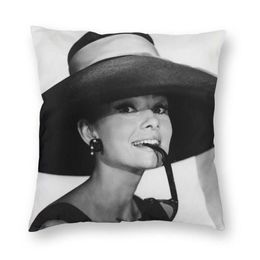 Cushion Decorative Pillow Cool Audrey Hepburn Case Home Decorative 3D Two Side Printed Cushion Cover For Living Room332J