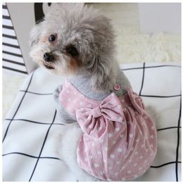 Big Bows Princess Dog Clothes Chihuahua Winter Autumn Fall Love Pet Dresses XS S XXL Little Medium Animal Cat Apparel Supplies2025