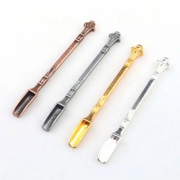 Metal Wax Dabber Tool Portable Mini Shovel Spoon Snuff Bottle Regulating Tobacco Shovels Powder Scoop Sniffer Snorter Dry Herb Dab Oil Rigs Smoking Accessories