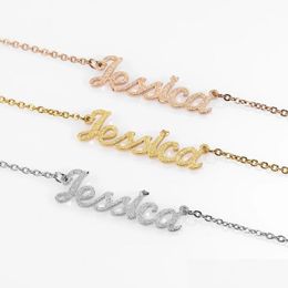 Pendant Necklaces 2021 Custom Name Necklace Frosted And Gilded Choker Jewelry On The Neck For Men Women Yp8691 Drop Delivery Dhvzm