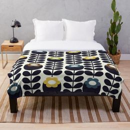 Decken Orla Kiely Blumen-Design-Überwurfdecke, kreativ bedruckt, weich, für Reisen, vier Jahreszeiten, Outdoor-Tagesdecke auf dem Bett209z