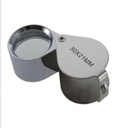 Retail Package 30 x 21 mm Jewelers Eye Magnifying Glass Magnifier Loupe Pocket Loupes6145762