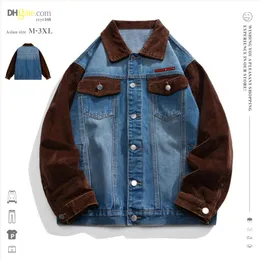 Denim Designer Jacket, Denim Men's Jeans, Single Breasted Irregular Printed Fashionable Hip-hop Street Jacket Asian Size M-3XL