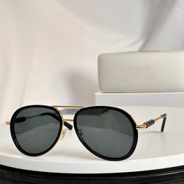 Oval Pilot Sunglasses 2260 Gold Metal Frame/Dark Gray Lenses Men Women Summer Sunnies Sonnenbrille Fashion Shades UV400 Eyewear Unisex