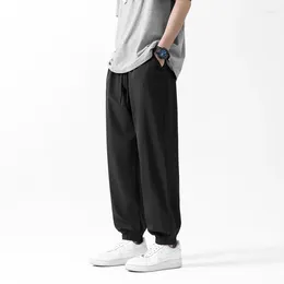 Men's Pants Hong Kong-style Summer Clothes Leggings Slacks Ultra-thin Quick-drying Ice Silk Drape