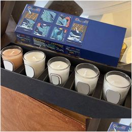 Incense Scented Candles Scenteds Candle Gift Box Set Autumn Limited Aromatherapy 5 Piece Sets Exquisite Boxed Wh0162-1 Drop Delivery H Otken