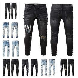 AA-88 New Jeans Arrivals Mens Luxury Designer Denim Jeans Pants Holes Trousers Biker Men's Clothing