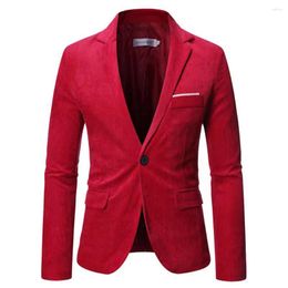 Men's Suits Men Corduroy Suit Jacket Smart Casual Notch Lapel Cord Blazer Coat Vintage Retro Man Leisure Tuxedo Jackets Blazers