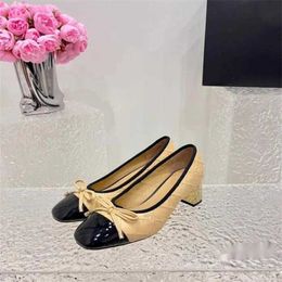 Women's Leather Shoes Formal Shoes Low Heel High Heel 5.5cm Upper Leather Panel Inner Lining Leather Sole Bow