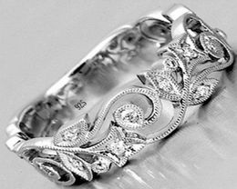 High quality Authentic 925 Silver flower Rings finger with pave Cubic zirconia Wedding ring European Women gift style6607750