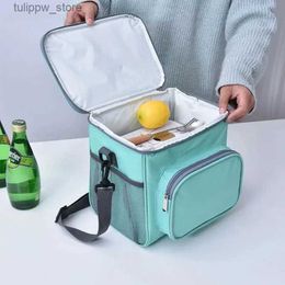 Bento Boxes Waterproof Picnic Bag Thermal Insulated Lunch Box Tote Cooler Handbag Portable Backpack Bento Pouch School Food Storage Bags L240311