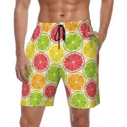 Men's Shorts Men Board Colorful Adorable Lemon Y2K Funny Swimming Trunks Citrus Fruit Quick Drying Sports Plus Size Beach