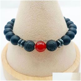 Beaded Different Natural Stone Handmade Strands Charm Bracelets For Women Men Lover Elastic Bangle Yoga Jewellery Drop Delivery Dhyfc