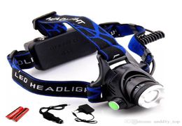 Waterproof Headlight T6 LED Headlamp Zoom Rechargeable 18650 Battery Head Light Flashlight Torch Charger for Hunting Night Fishing3856241