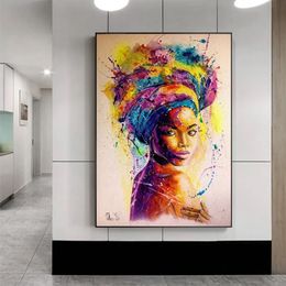 Graffiti Art Canvas Painting Colourful Girl Poster Print Wall Pictures For Living Room Vintage Art Pictures Decoration Art343s