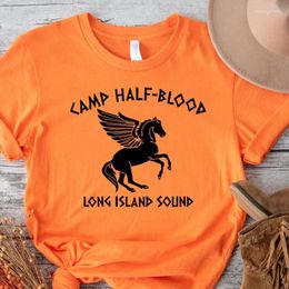 Women's T Shirts Camp Jupiter Cotton Women Graphic Shirt Half Blood Chronicles Branches Percy Jackson Orange Unisex T-shirt Halloween