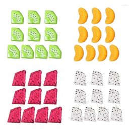 Party Decoration 10PCS Fake Kiwifruit Slices Colorful Dragon Fruit Orange Petals Artificial 95