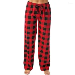 Women's Pants WEIRDO Spring Summer Checker Printed Full Length Sports Loose Long Trousers