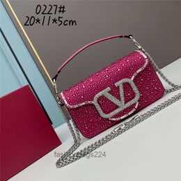 Valenttino Light Crystal Handbag Purse Designer Magnetic Bag One Bags Chain Diamond Brass Mini Buckle Sliding Luxury Shiny Shoulder Evening Crossbody 5UCINJLLIVJ