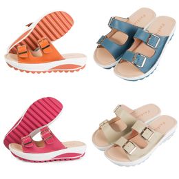 2024 GAI Designer Slipper Slides Fashion Macaron Sandals Ladies Summer Beach Flip Flops Heightening Slippers Designer Slippers Sandals Cotton Fluffy Fur eur 35-42