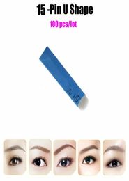 18 Pin U Shape Tattoo Needles Permanent Makeup Eyebrow Embroidery Blade For 3D Microblading Manual Tattoo Pen 100Pcslot7548480